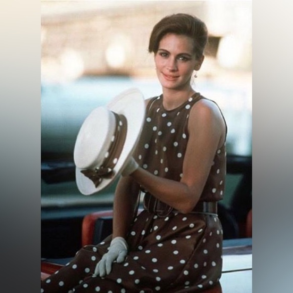 Vintage Pretty Woman Derby Inspired Belted Polka Dot Dress — 90’s does 1950’s - Picture 7 of 9